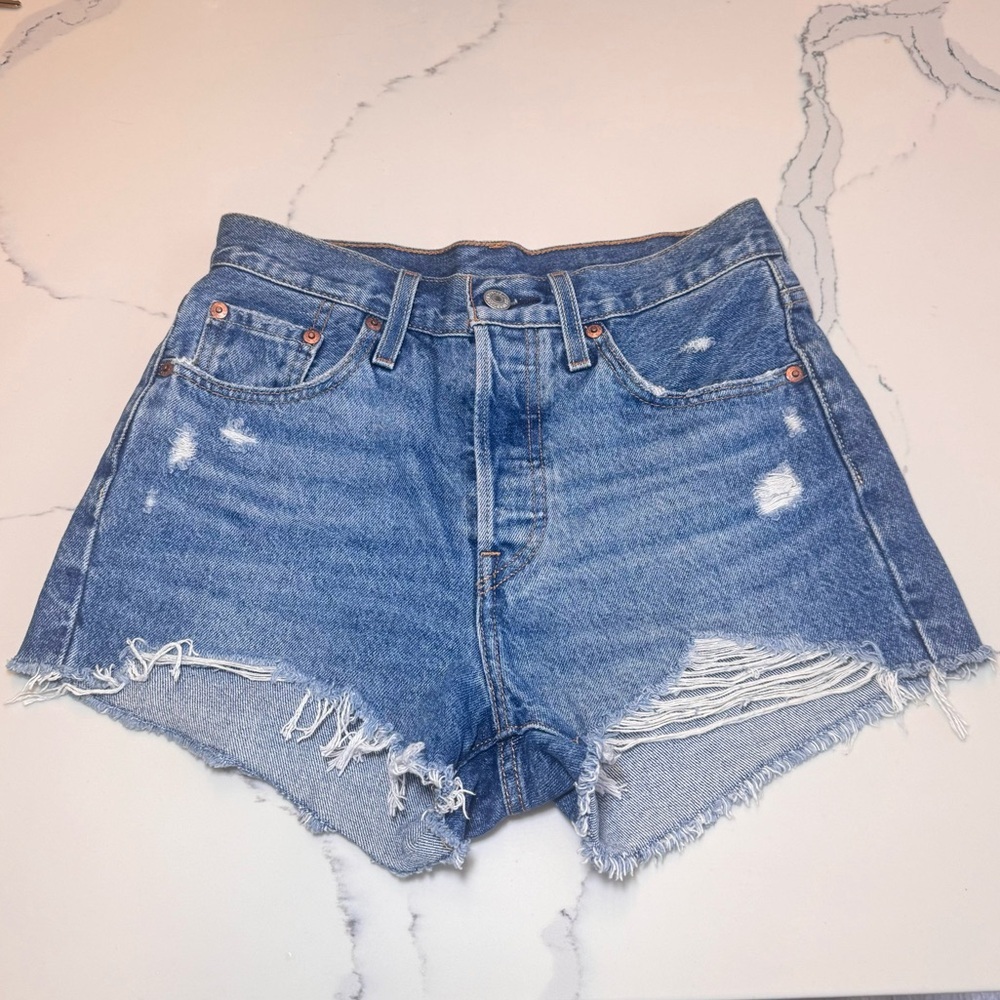 Levi’s 501 High Waisted Denim Shorts